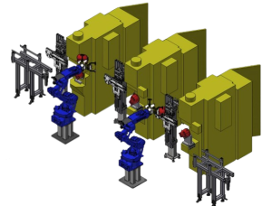 Robotické podávanie konektorov a zváranie kompresorov